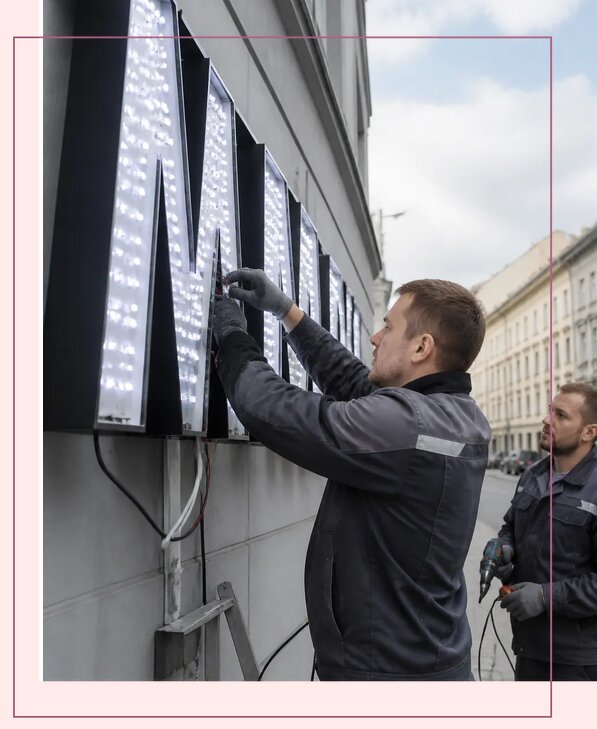 Изготовление и монтаж светодиодных LED вывесок в Сосновом Боре