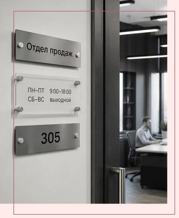 Офисные таблички на дверь в Сосновом Боре по цене от 4977 р. | Аванза-Снб